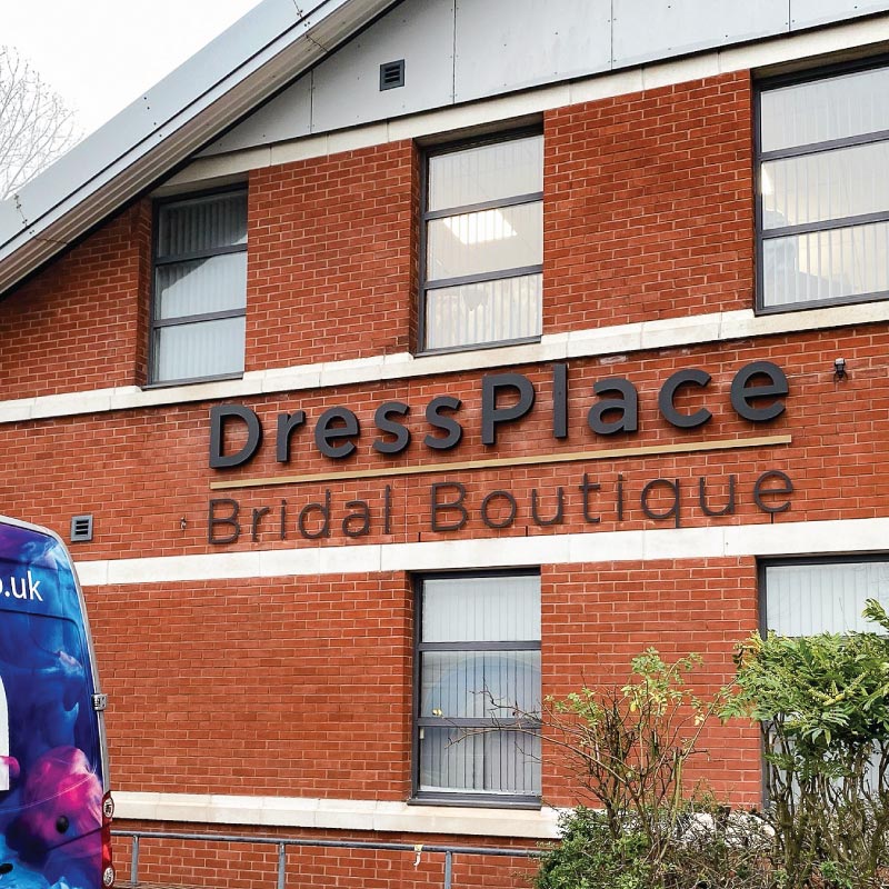 External 3D Lettering for the Dress Place Nottingham