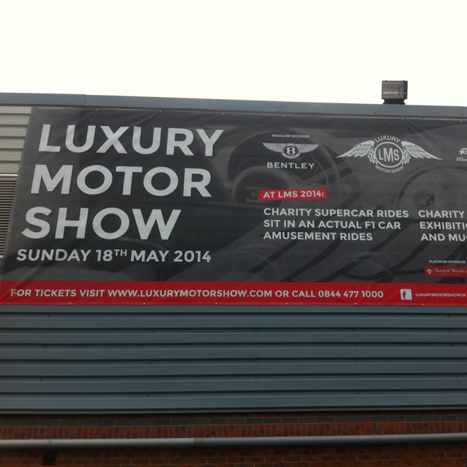 Printed Mesh PVC Banner for the Luxury Motor Show.